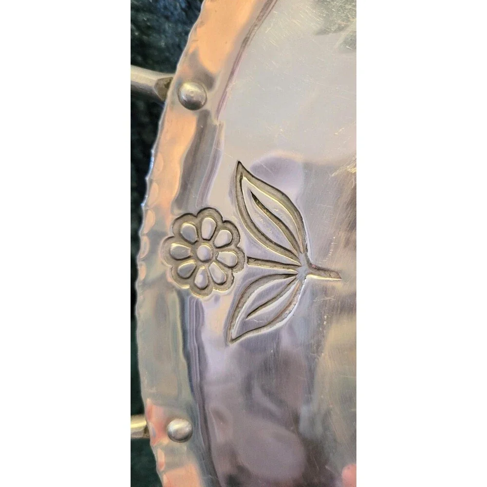 Buenilum Decorative Hammered Aluminum Tray - 1970's
